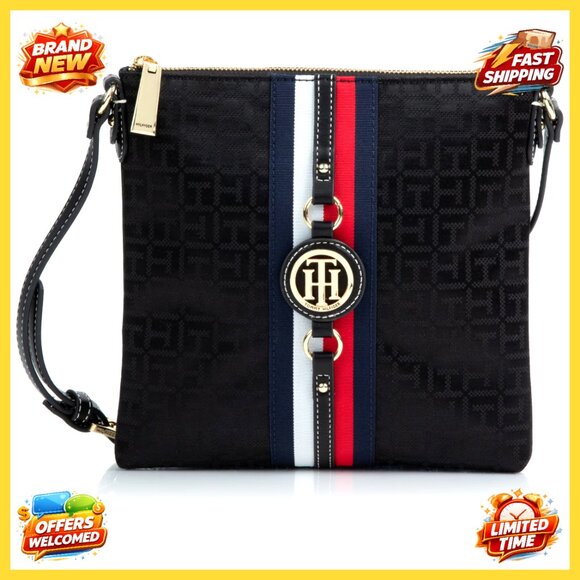 Handbags - Adjustable Crossbody Bag with Zip Closure, Nylon Interior, Multiple Pockets